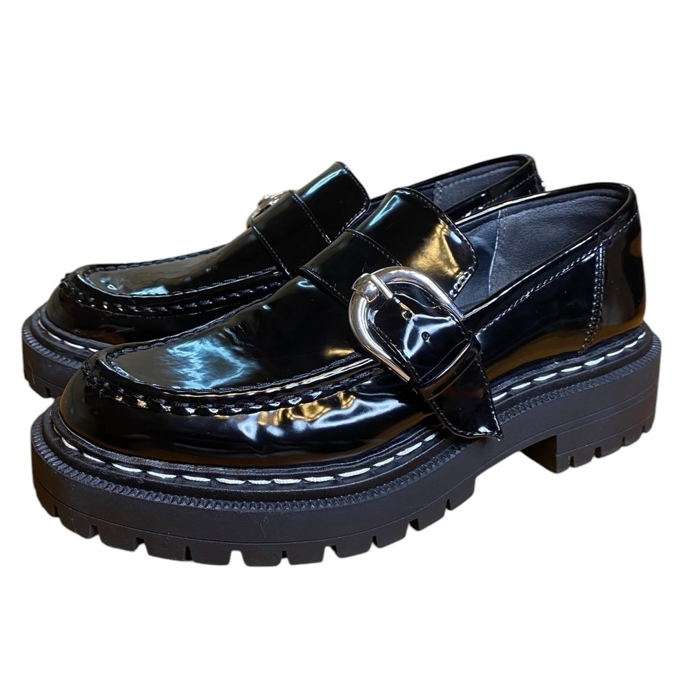 Sam Edelman Everly Black Patent Chunky Platform Loafers Women’s size 8 - Picture 4 of 10